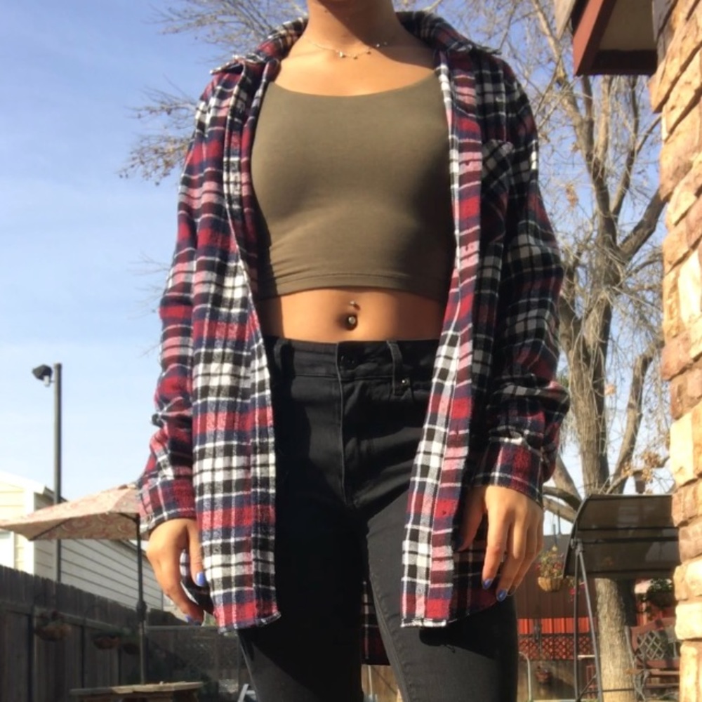 Oversized plaid flannel